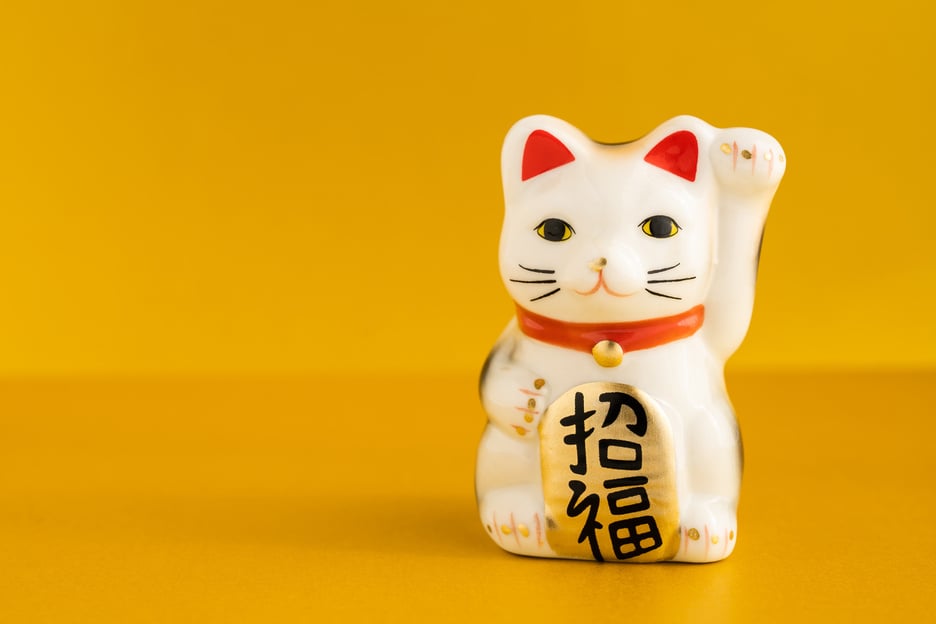 Lucky Cat, Japanese beckoning cat.