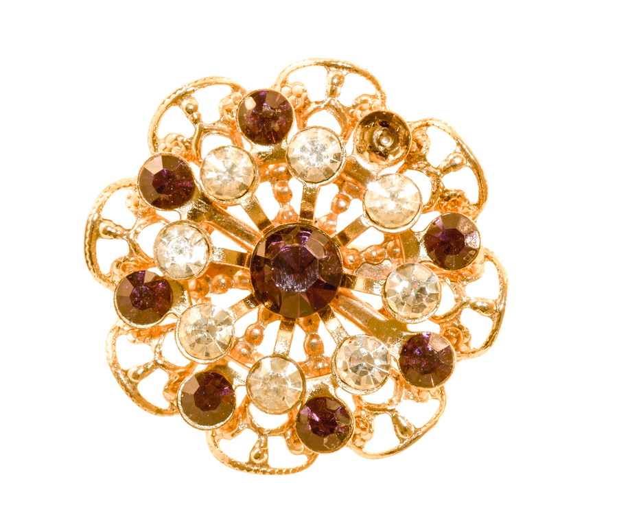 Vinatge retro antique broach with clipping path